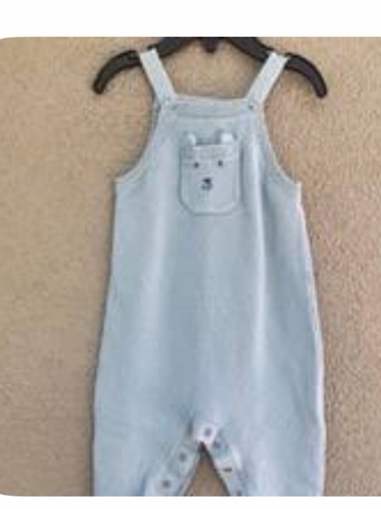 Carter's Other - Carter's Light Blue Baby Overalls with Bear Pocket